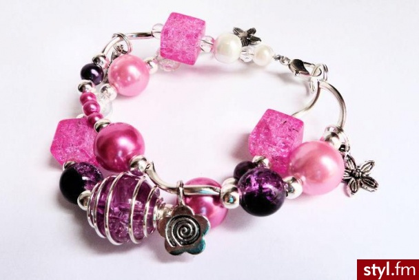 różowa bransoletka, do kupienia, tania. dostępna pod adresem  agack222@gmail.com - Bransoletki Biżuteria Moda