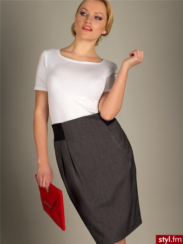 DanHen spódnica Patricia SP-048-11 Odcienie szarości i srebra Spódnice eleganckie - Pozostałe Spódnice Moda