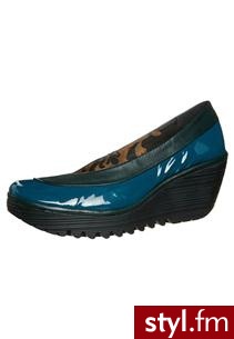 Fly London YOKO Czółenka na koturnie petrol (P500335) - Koturny Buty Moda