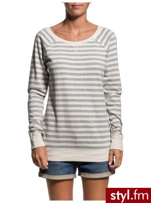 Roxy BLUZA FADER STRIPE TRB L Odcienie niebieskiego Bluzy proste - Bluzy Ciuchy Moda