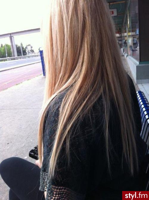Blond Rozpuszczone Proste Na co dzień Długie Fryzury