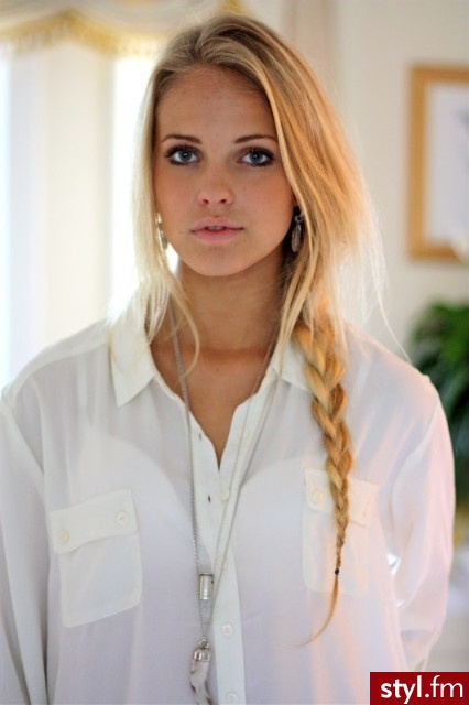 Blond Warkocze Proste Na co dzień Długie Fryzury