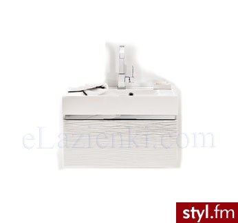 Antado Szafka pod Umywalkę (1-Szuflada) 70 cm, Bt-Cichy domyk, Biały W Srebrne Paski Fsm-342/7Bt-47/43 - Paski Dodatki Moda