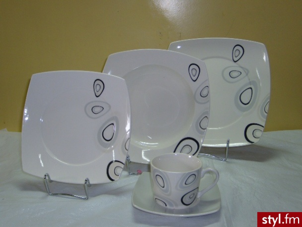 Porcelana tułowice serwis obiadowy tulowice kwadrat 6/30 paw - Pozostałe Biżuteria Moda