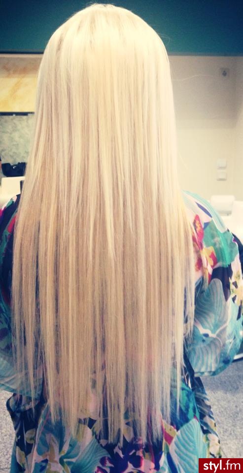 Blond Rozpuszczone Proste Na co dzień Długie Fryzury