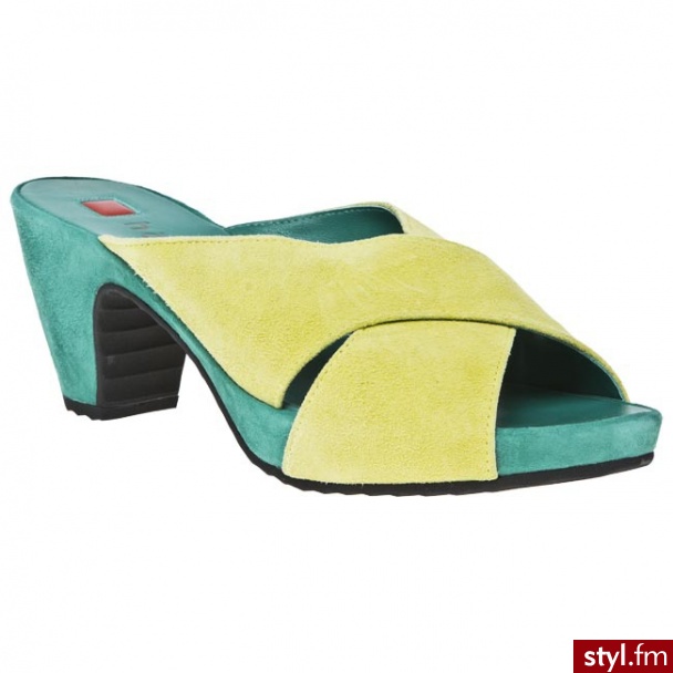 HÖGL Klapki 5-10 5222 Citrus/Green 5087 Żółty/zielony - Klapki Buty Moda