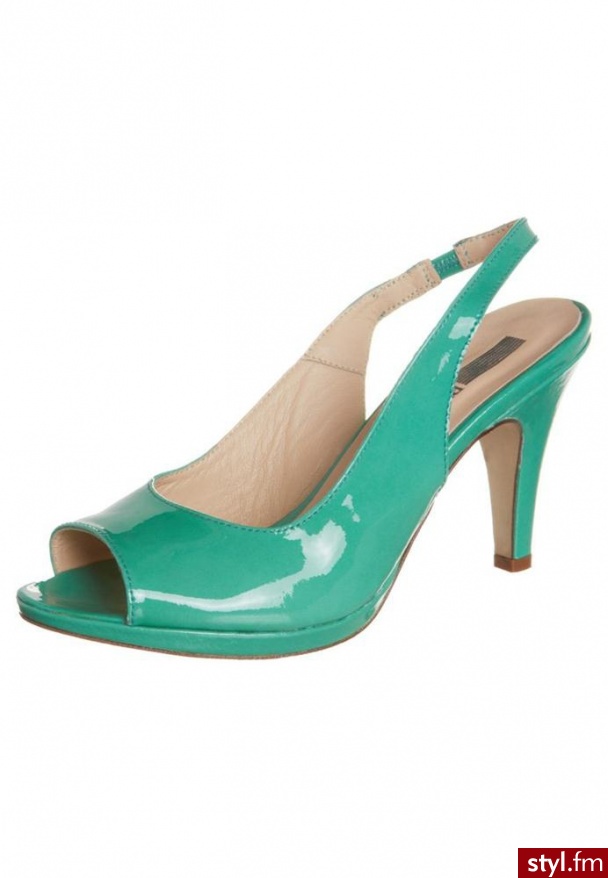 Pier One Szpilki Peep Toe turkusowy - Szpilki Buty Moda