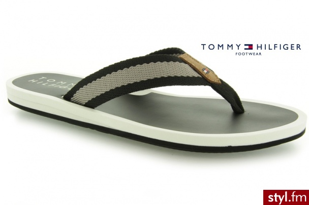 TOMMY HILFIGER BUTY MONICA 5  BLACK ATMOSPHERE - Klapki Buty Moda