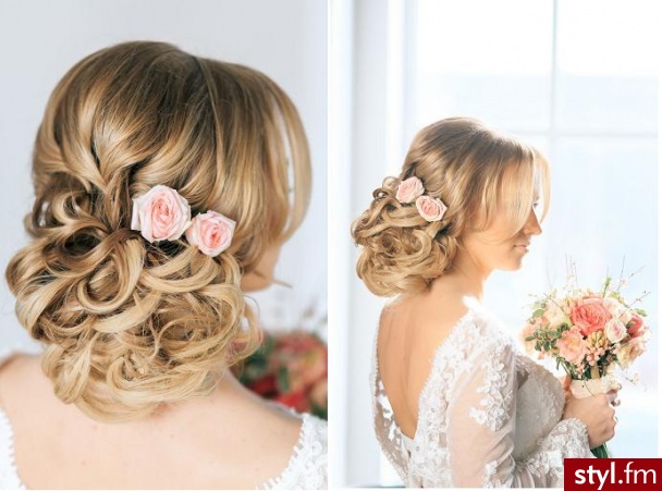 Blond Upięcie Kręcone Ślubne Długie Fryzury