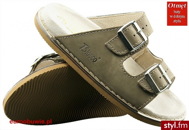 OTMĘT Klapki Męskie Profilaktyczne OT-103-CP-E Beżowe - Klapki Buty Moda