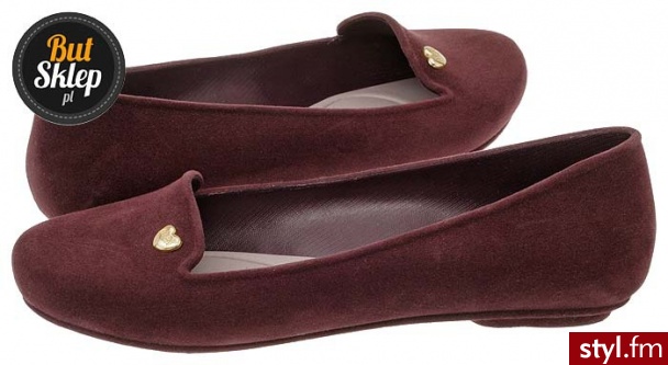 Mel By Melissa Buty  Glow Burgundy Flocked (32091/51586) - Balerinki Buty Moda