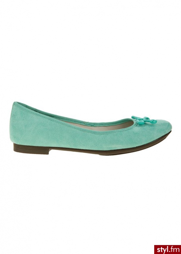 CLARKS Baleriny carousel ride z kokardką zielony - Balerinki Buty Moda