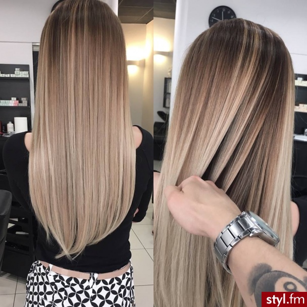Blond Rozpuszczone Proste Na co dzień Długie Fryzury