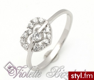 Violette Srebrny pierścionek diamentowe serduszko 3857 - Pierścionki Biżuteria Moda