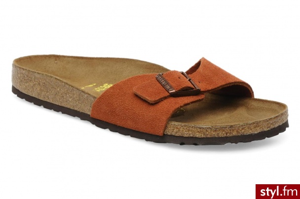 Birkenstock Chodaki Madrid Velours W Pomarańczowy - Pozostałe Buty Moda