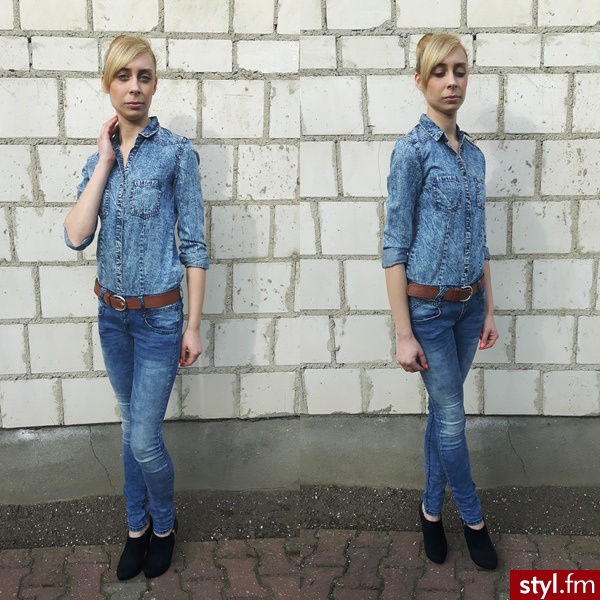 Strój jeansowy :) Zapraszam więcej na bloga :) http://fajneciuszkipauliny.blogspot.com :) - Jeansy Spodnie Moda