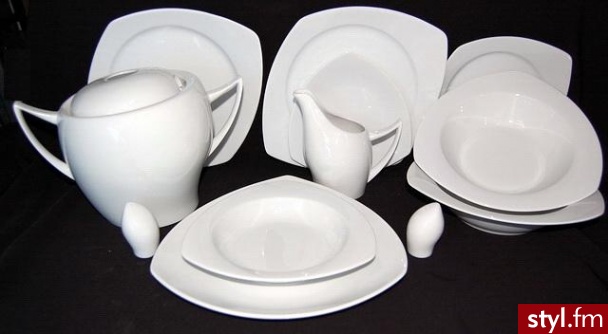 Porcelana chodzież serwis obiadowy 12 os koliber biały - Pozostałe Biżuteria Moda