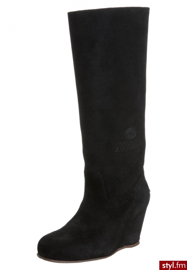 Shabbies Amsterdam HAMMER Kozaki na koturnie czarny - Koturny Buty Moda