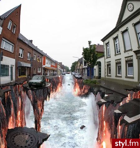 Street Art, czyli iluzja malowana kredkami - Misz-masz