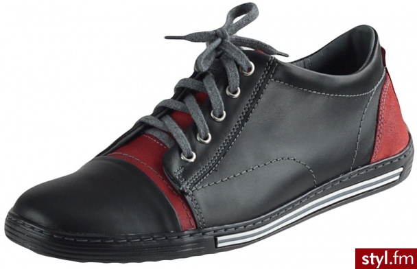 Magis Półbuty 212 Czarno-czerwone - Półbuty Buty Moda