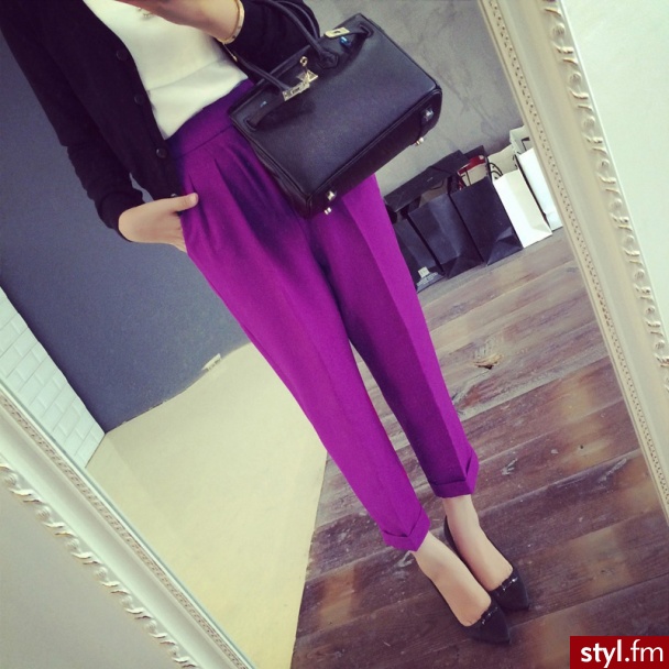  ❤ ℒℴvℯly - Materiałowe Spodnie Moda