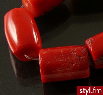 Koral Naturalny Oliwki ok.18/12mm Malinowy - Korale Biżuteria Moda