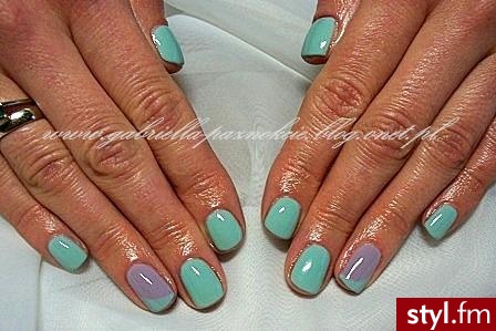 manicure hybrydowy - Kwadratowe Żelami Naturalne Paznokcie