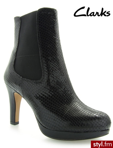 Clarks KENDRA AUGUST BLACK SNAKE - Botki Buty Moda