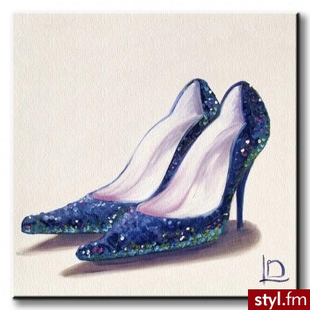 Niebieskie Botki Obraz Na Płótnie WDC42158 - Botki Buty Moda