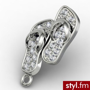 Charmsklapki z kamieniami Swarovski srebro rodowane - Wisiorki Biżuteria Moda