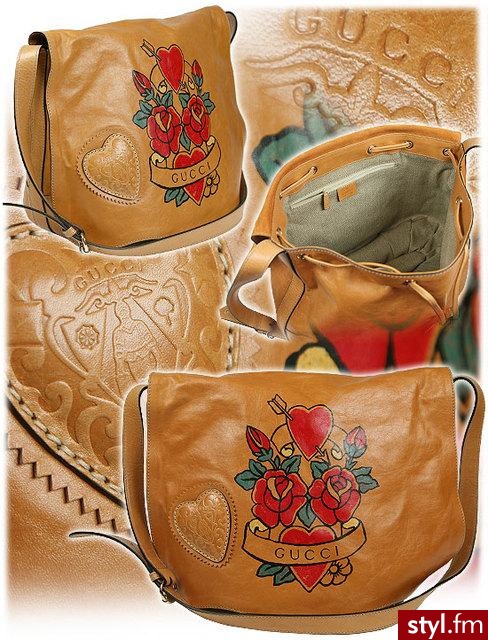 skórzana torba w jasnym kolorze od Gucci - 1747$ - Pozostałe Torebki Moda