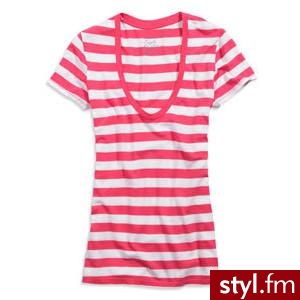 Womens AE Striped U-Neck T - Classic Navy - Polyvore. Pobrano ze strony: http://www.polyvore.com/womens_ae_striped_neck_classic/thing?id=12713971 - Pozostałe Ciuchy Moda
