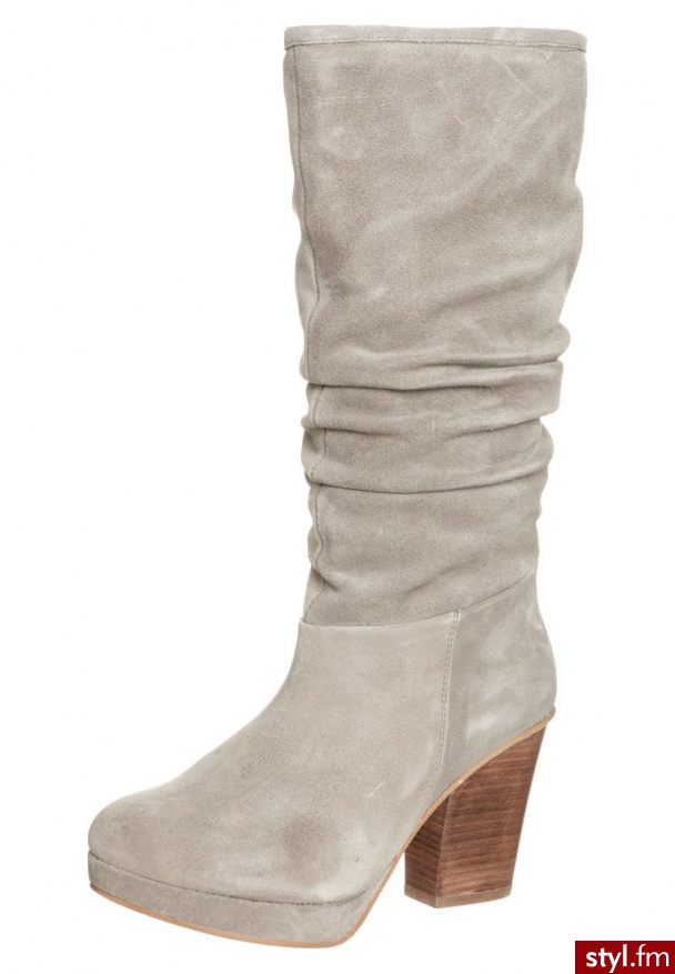 Zalando Collection Kozaki na platformie szary - Kozaki Buty Moda