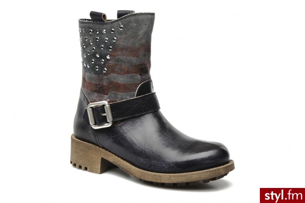 Méliné Półbuty i botki Mikos by (Czarny) - Botki Buty Moda