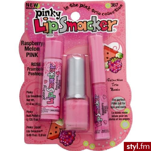 malinowo-melonowe trio ! firmy Pinky Lip Smacker balsam do ust, błyszczyk i lakier - 6.99$ - Gadżety Inne Moda