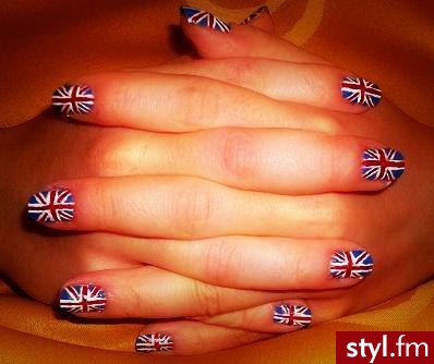 British flag - Kwadratowe Naturalne Paznokcie