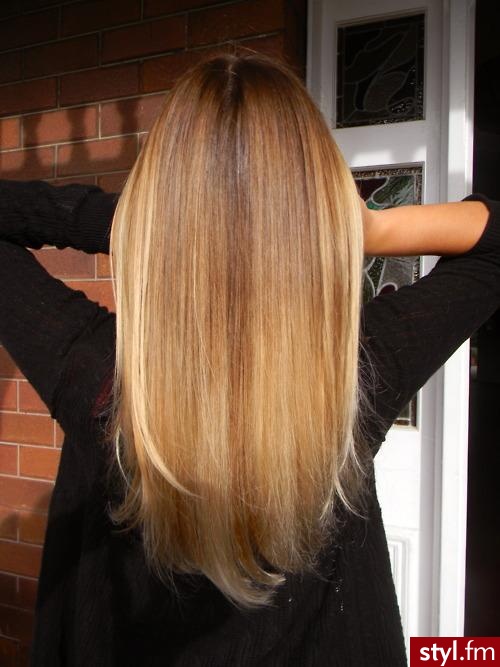 Blond Rozpuszczone Proste Na co dzień Średnie Fryzury