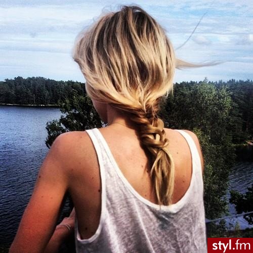 Blond Warkocze Proste Na co dzień Długie Fryzury