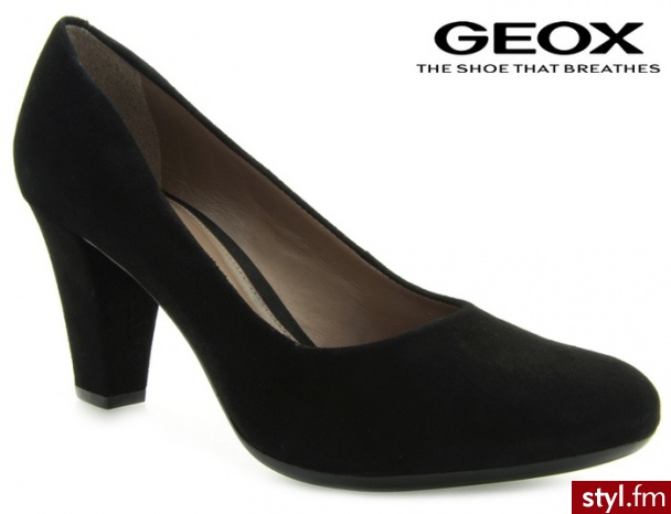Geox CZÓŁENKA MARIAN R BLACK SUEDE - Czółenka Buty Moda