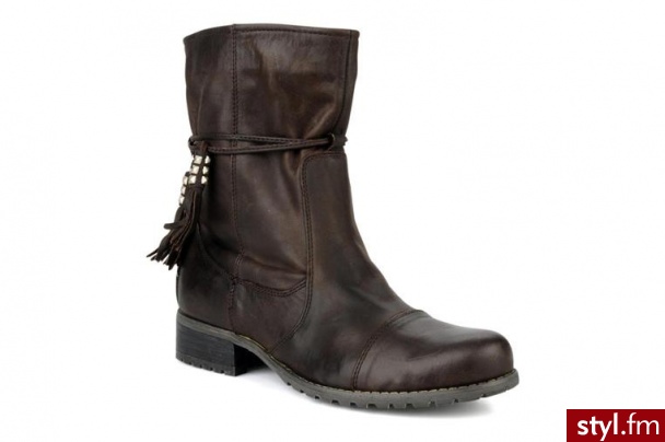One Step PÓŁBUTY I BOTKI RAKIA BY (BRĄZOWY) (Brązowy) - Botki Buty Moda