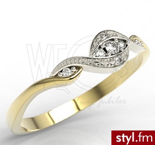 WĘC Pierścionek zaręczynowy ze złota z diamentami LP-75ZB 0,06ct H/Si - Pierścionki Biżuteria Moda