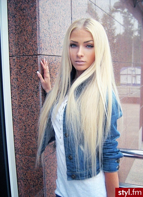 Blond Rozpuszczone Proste Na co dzień Długie Fryzury