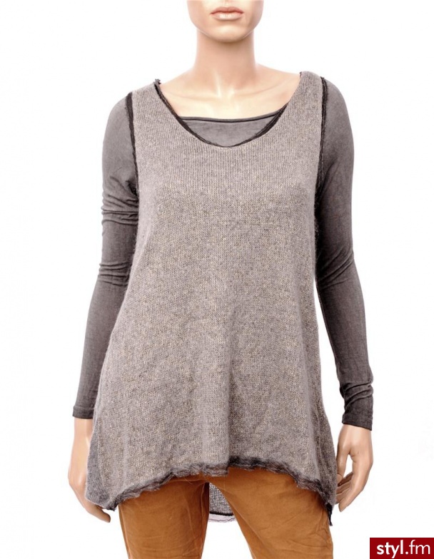 Unisono BLUZKA 8-9278 GRIGIO - Tuniki Ciuchy Moda