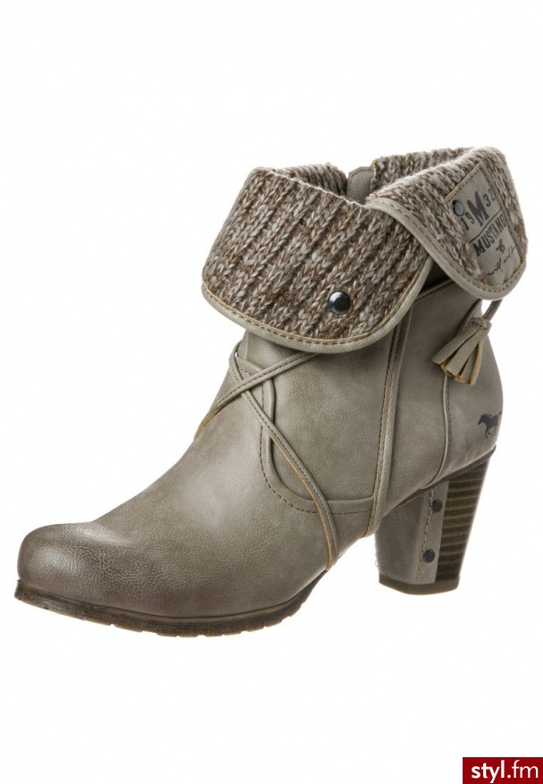 Mustang Botki beżowy (1102501) - Botki Buty Moda