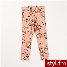 Mini Rodini MINI RODINI Legginsy Flamingo różowe - Leginsy Spodnie Moda