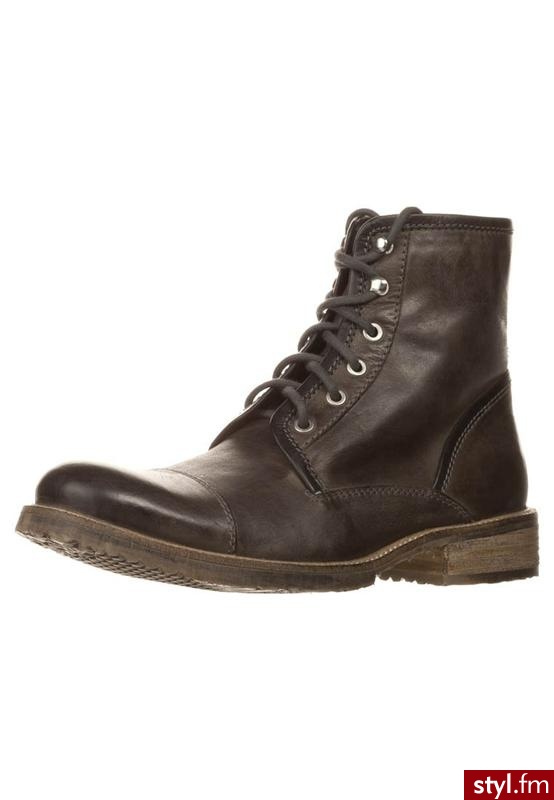Zign Botki sznurowane szary - Botki Buty Moda