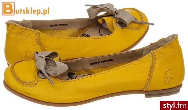FLY London Buty Flash Mousse Yellow (P142102000) - Balerinki Buty Moda