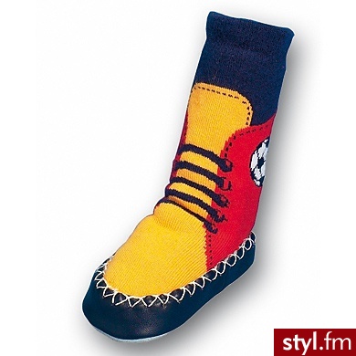 PLAYSHOES Buty - skarpetki antypoślizgowe z piłką różnokolorowy - Pozostałe Buty Moda