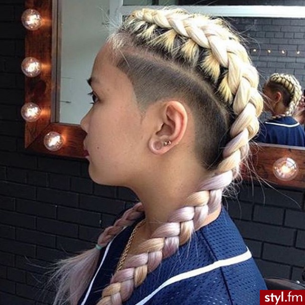 Blond Warkocze Proste Na co dzień Długie Fryzury