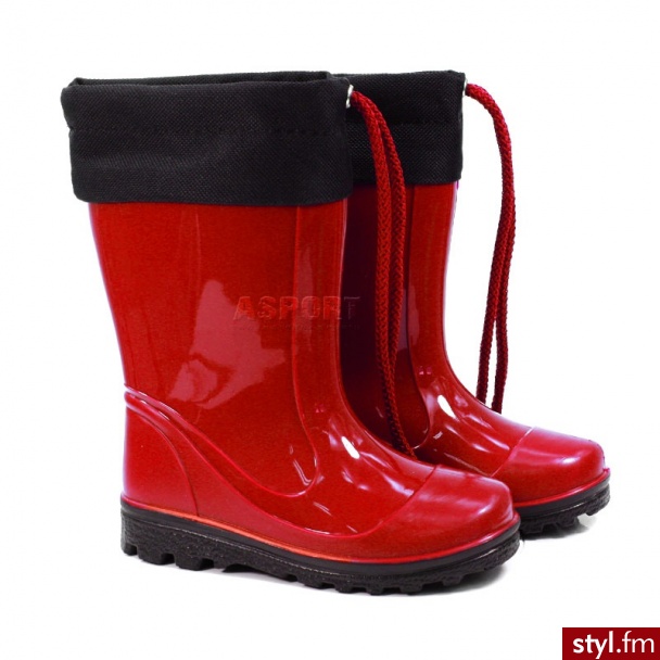 Lemigo Kalosze dziecięce PCV antypoślizgowe ściągacz górny LAURA (lemigo-laura-red) - Kalosze Buty Moda